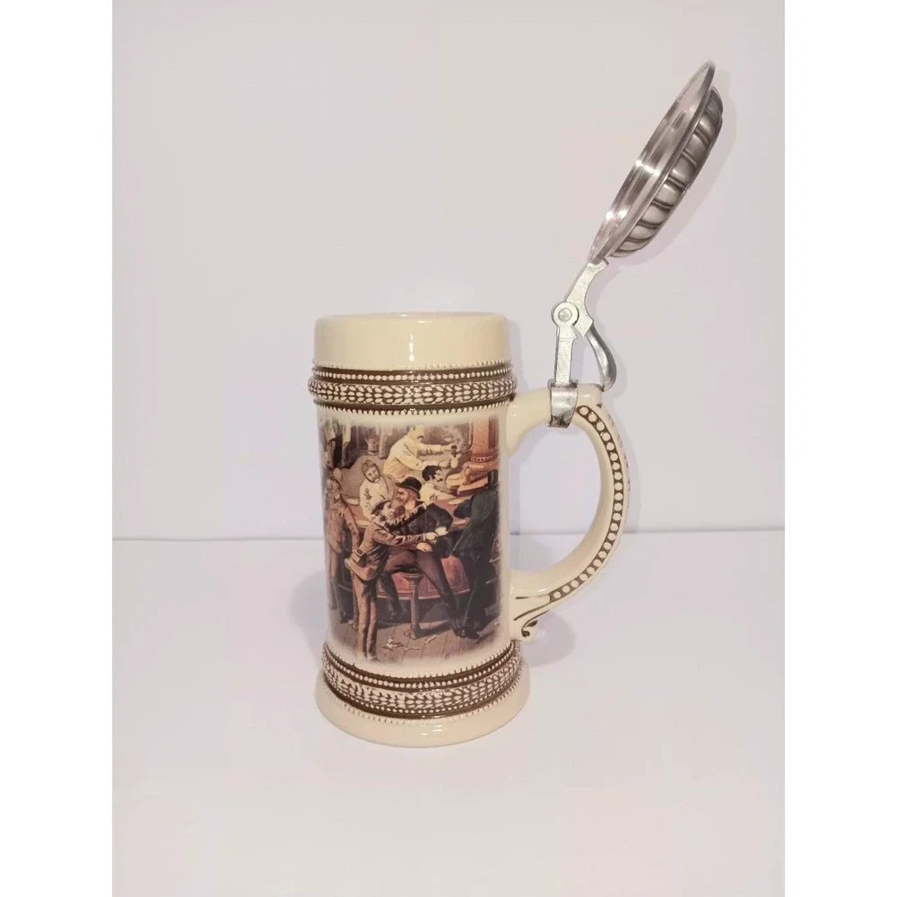 Paul Sebastian Fine Fragrance Co Beer Stein Pewter Ceramic 1999